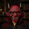 Realistic Halloween Masque Scary Demon for Adults Horror Red Devil Full Bloodshot Texture Mask Face Party Haunted House Cosplay Prop Durable Fancy