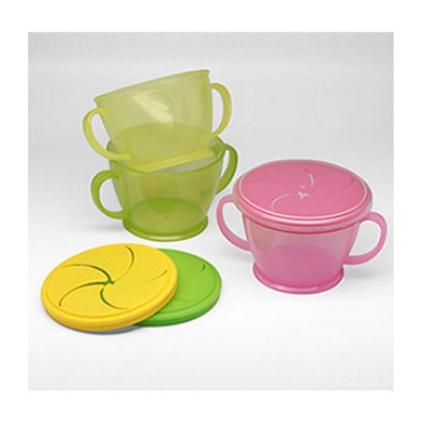 Непроливаемая чашка для закусок Twodeco, желтая, 1 комплект