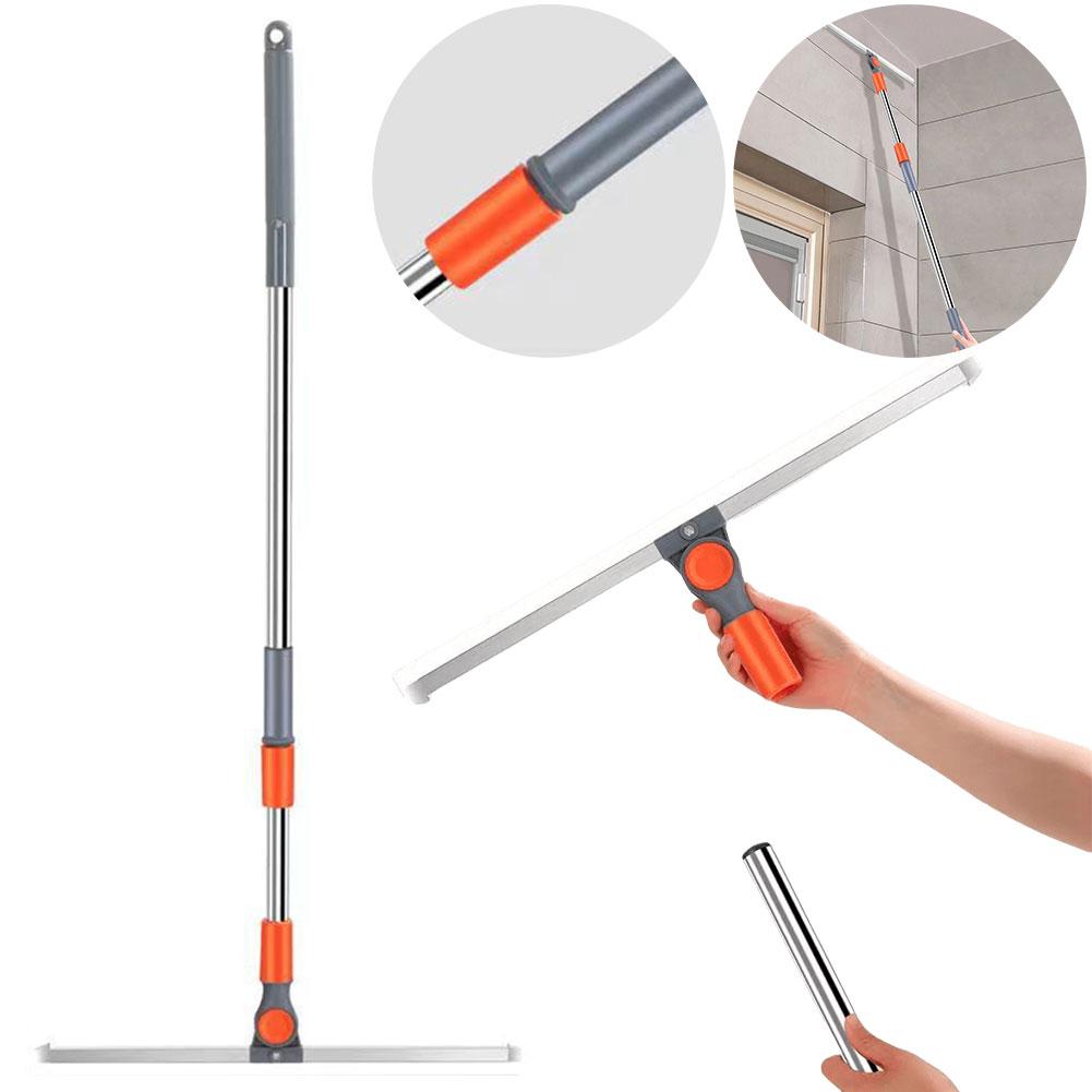 Silicone Floor Wiper Squeegee Stainless Steel Glass Cleaner Wiper Shower Window Squeegee Household Cleaning Accessories