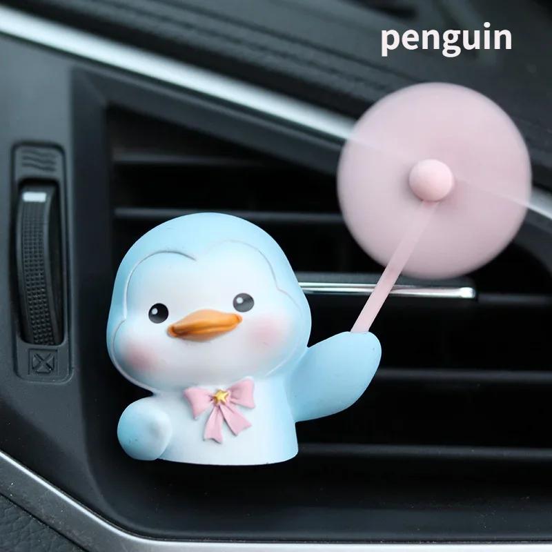Car Air Freshener Clips Cute Animal Rotating Windmill Perfume Diffuser Air Conditioner Vent Decorations Car Interior Accessories