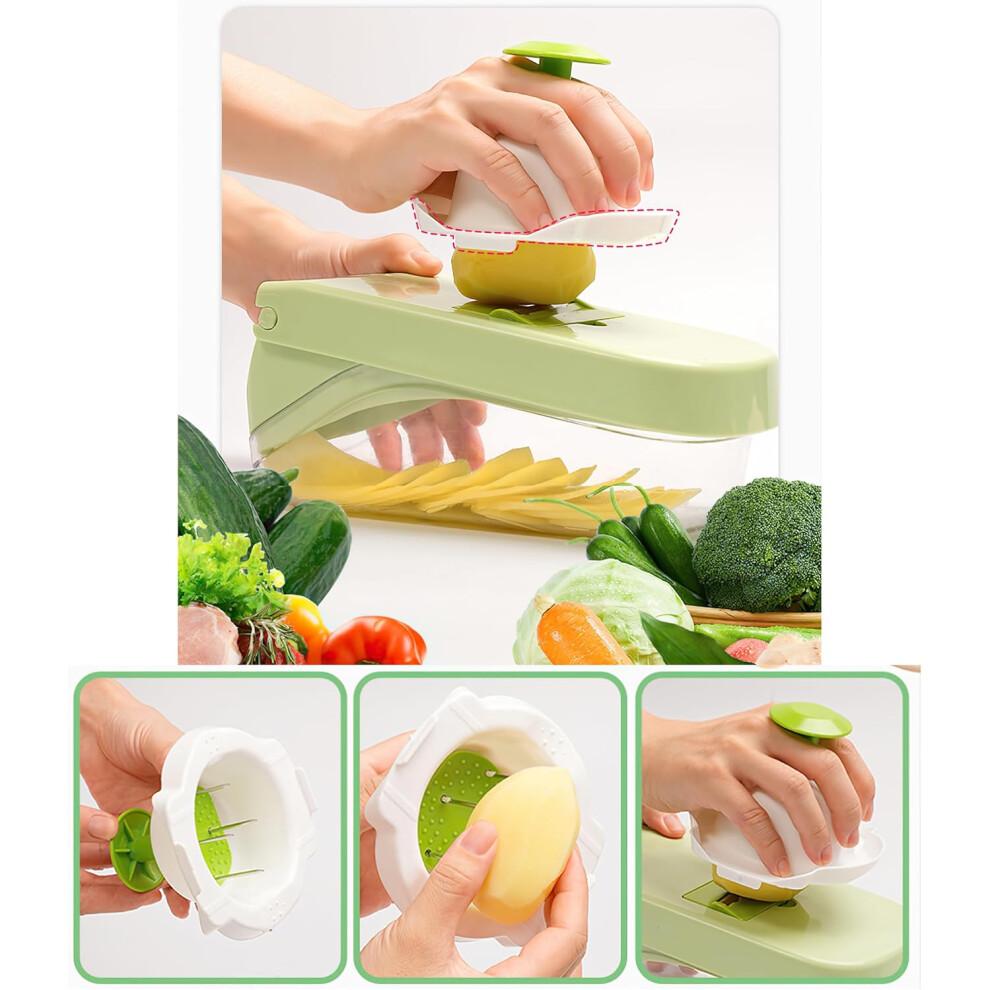 Vegetable Chopper with Container, 17 in 1 Mandoline Slicer, 9 Blades, RustResistant, Dishwasher Safe