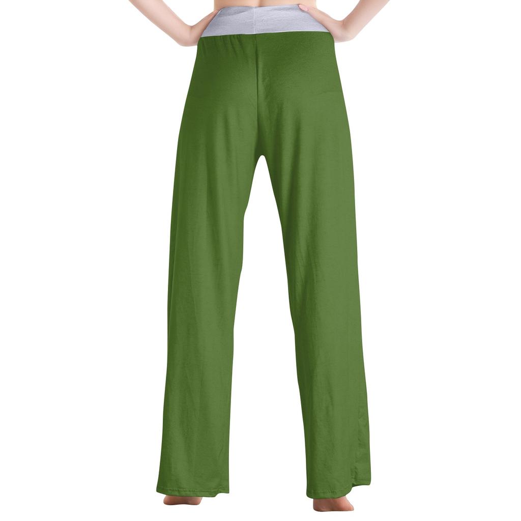 Women's Fashion Casual Comfortable Pajama Pants Printed Drawstring Wide Leg Pants Trousers