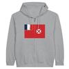Sweat à capuche à Fermeture éclair - PIXELFORMA - Drapeau de Wallis-et-Futuna - Gris - Комфортный - Устойчивый