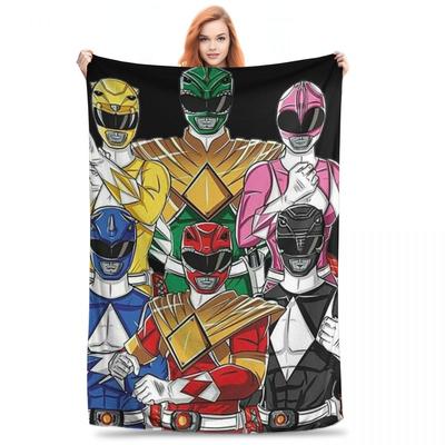 Одеяло Mighty Morphin Power Ranger, фланелевые пледы, пледы для дивана, плед для дивана, постельные принадлежности, пледы для офиса, покрывало, стеганое одеяло