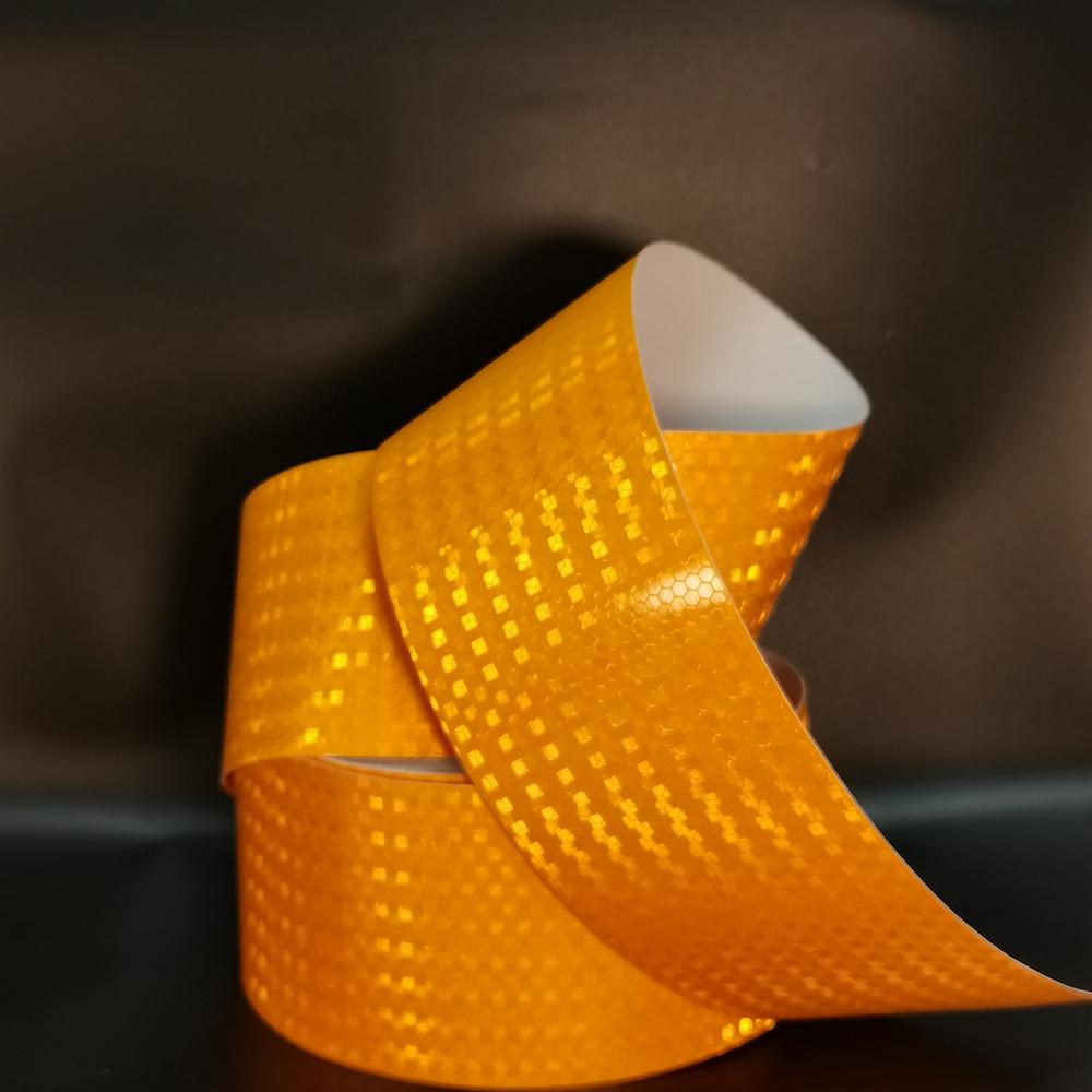 10 см*5 м водонепроницаемый самоклеящийся светоотражающий материал высокой видимости предупреждающая лента безопасности оранжево-желтые светоотражающие наклейки для грузовиков