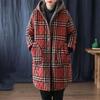 Women's Winter Plus Size Medium-length Cotton Coat Plaid Hooded Thickened Warm Cotton Jacket