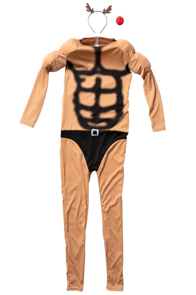 Косплей Рождественский мускулистый олень Коричневый [Прозрачный камень] Мужской