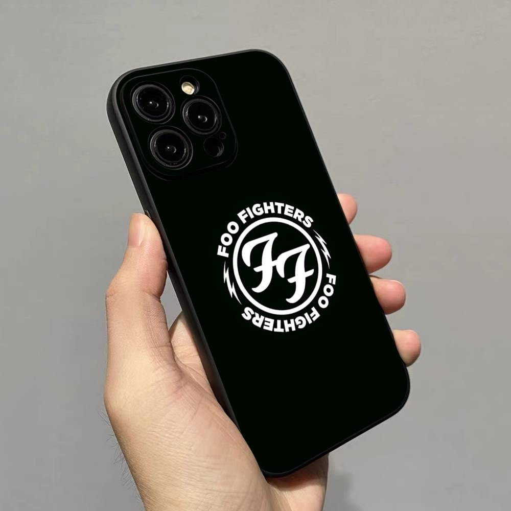 Чехол для телефона F-FOO FIGHTERS для iPhone 17 16 15 14 13 12 11 Pro Max Plus Mini Силиконовый Черный Чехол