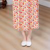 Plus Size Elegant Loose Dresses for Women Oversize Short Sleeve Vintage Print Long Dress Casual Middle-aged Women's Clothing