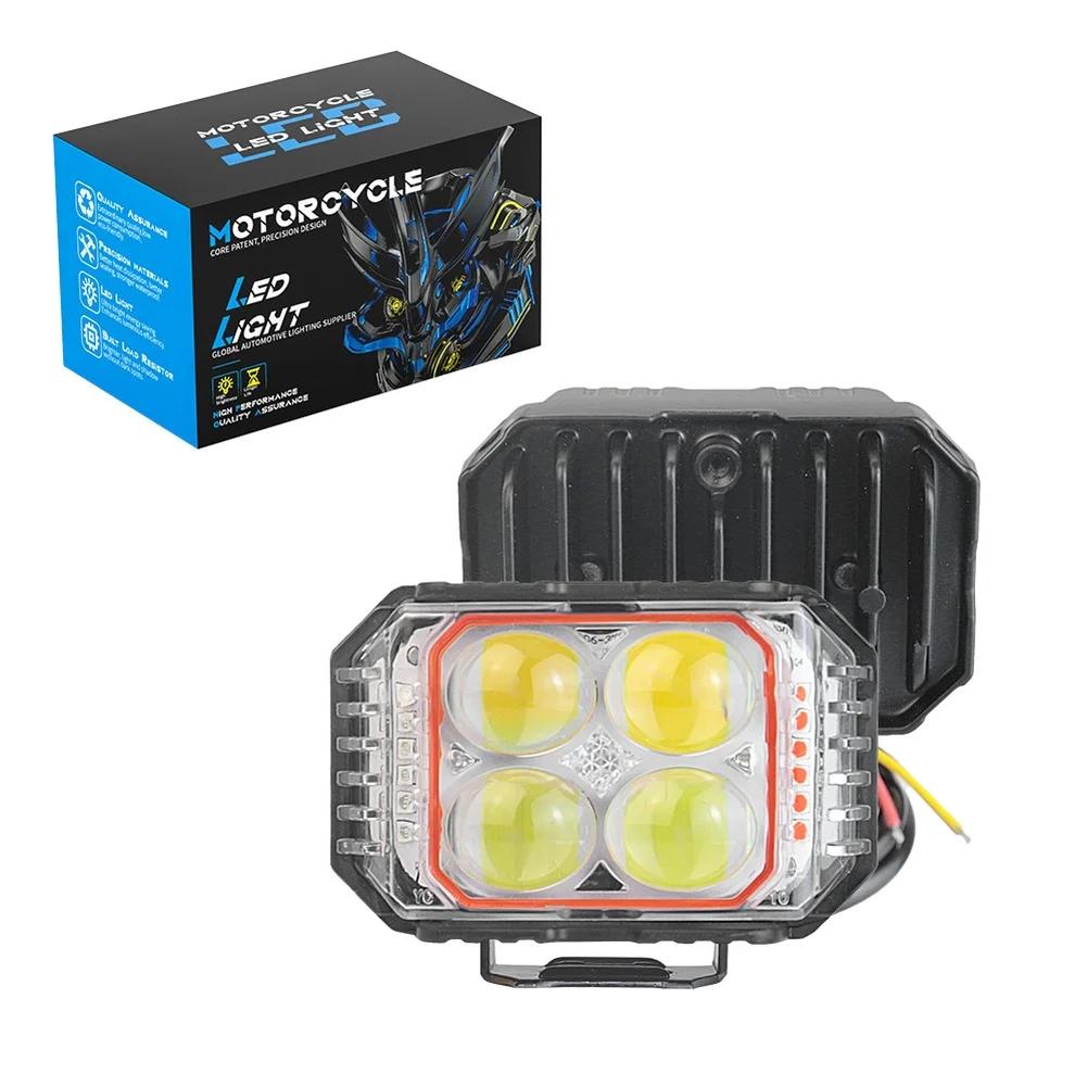 Foggy Conditions Black Motorcycle LED Light Dual Light Modes 2700LM Output 9-60V Compatibility Aluminum Housing