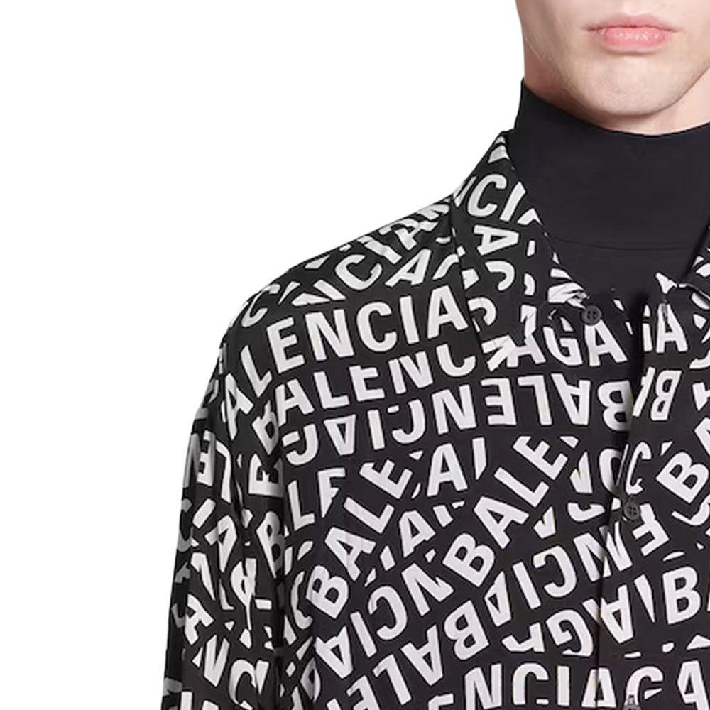 Balenciaga All Over Logo Printed Buttoned Shirt 681812TML211269