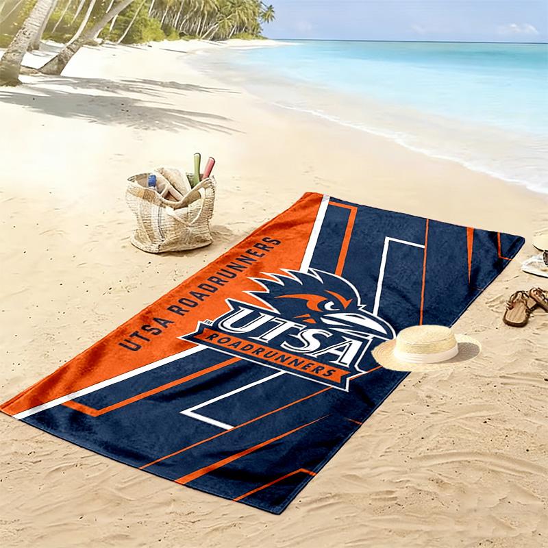 UTSA Roadrunners Print Beach Towel, Large Soft Quick Dry Towel for Beach Camping Swimming