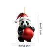 Creative Acrylic Panda Pendant Christmas Tree Ornament Ball Keychain Gift Decor