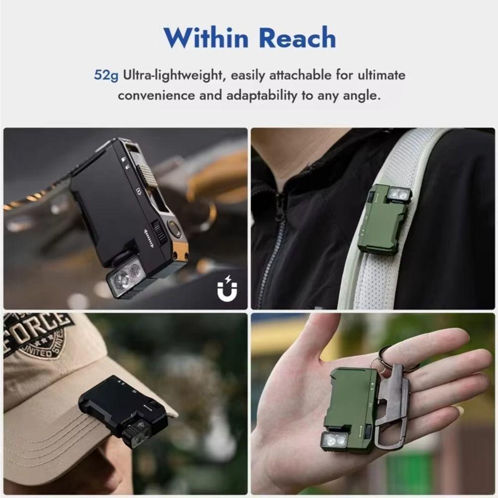 G5 Rechargeable Keychain Flashlights Ultra Bright Magnetic EDC Torch with 180° Rotation & Dual Light Work Light