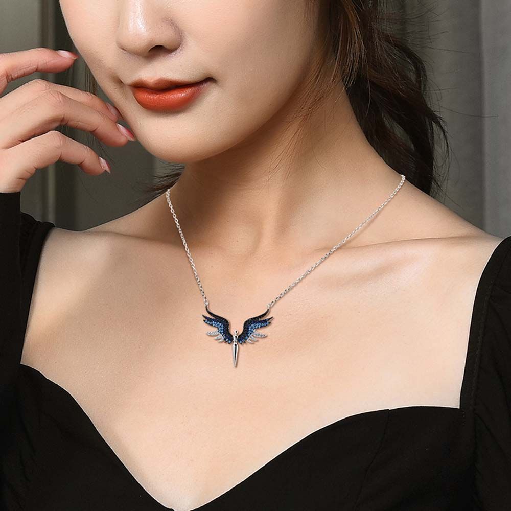Crystal Temperament Angel Wings Korean Neck Jewelry Choker Woman Necklaces Clavicle Chain