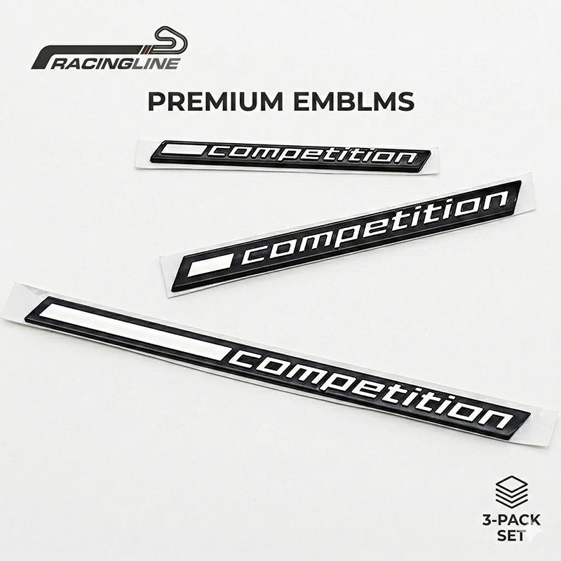 3D ABS Competition Emblem Badge Sticker for BMW M2 M3 M4 M5 M8 G20 G30 F10 F30 F80 Car Trunk Fender Body Logo Decal Accessories