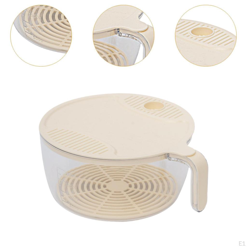 Cleaning Drain Bowl Snack Tray with Water Filter Cover and Handle Rice Wash Veggie Colander