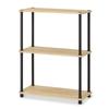 Iris Ohyama Легко собираемый стеллаж из стальных стоек, 3-ярусный, SPR-3R590, НатуральныйЧерный