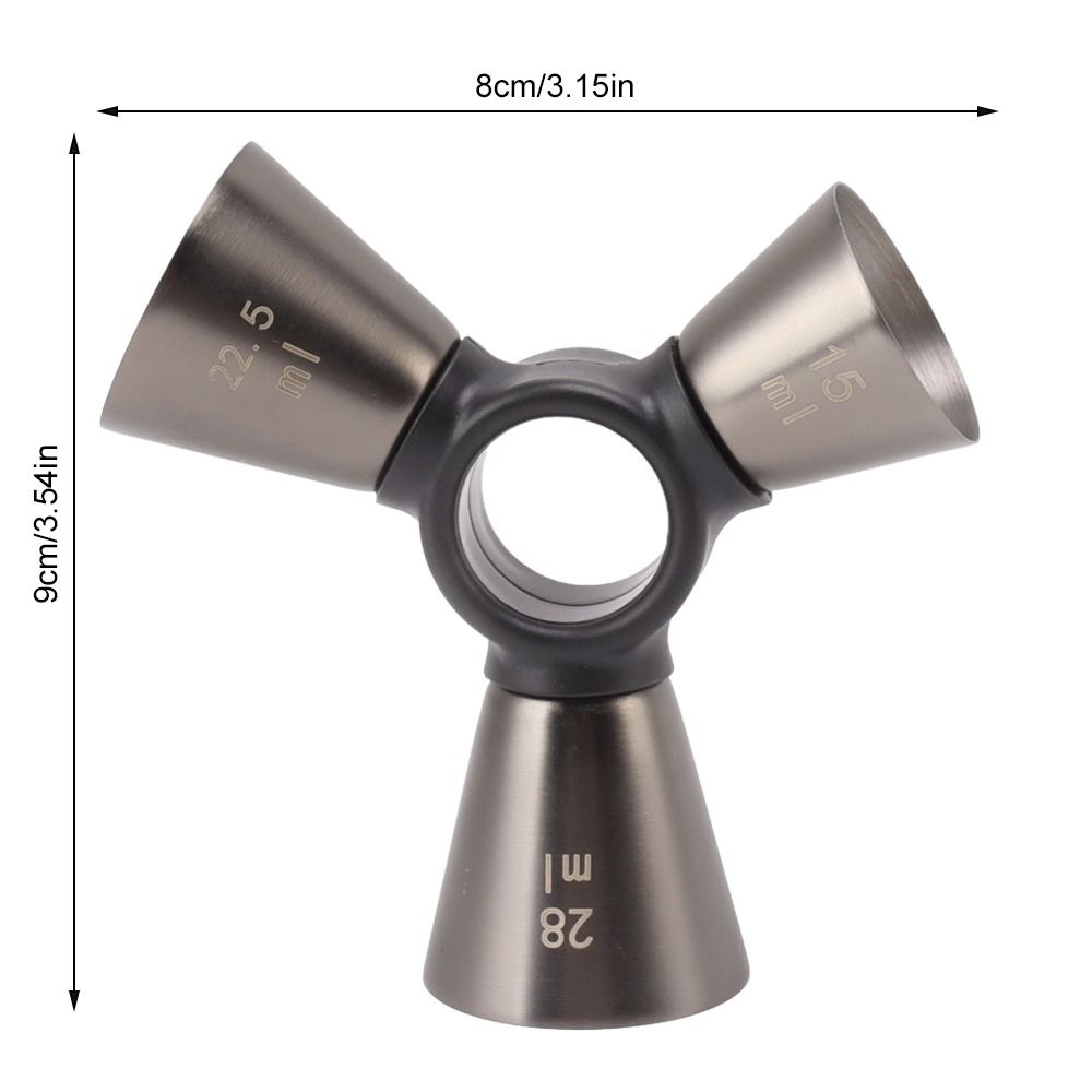304 Stainless Steel Wine Measuring Device Ergonomic Design Triple Jigger Bar