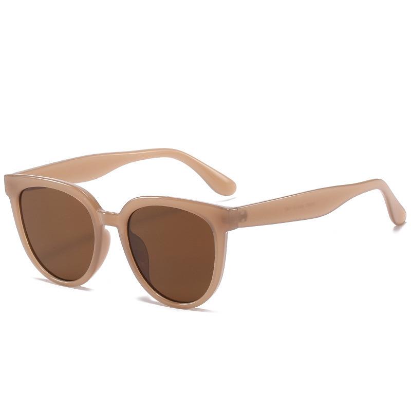 Retro white sunglasses women's round frame sunglasses advanced polarizer