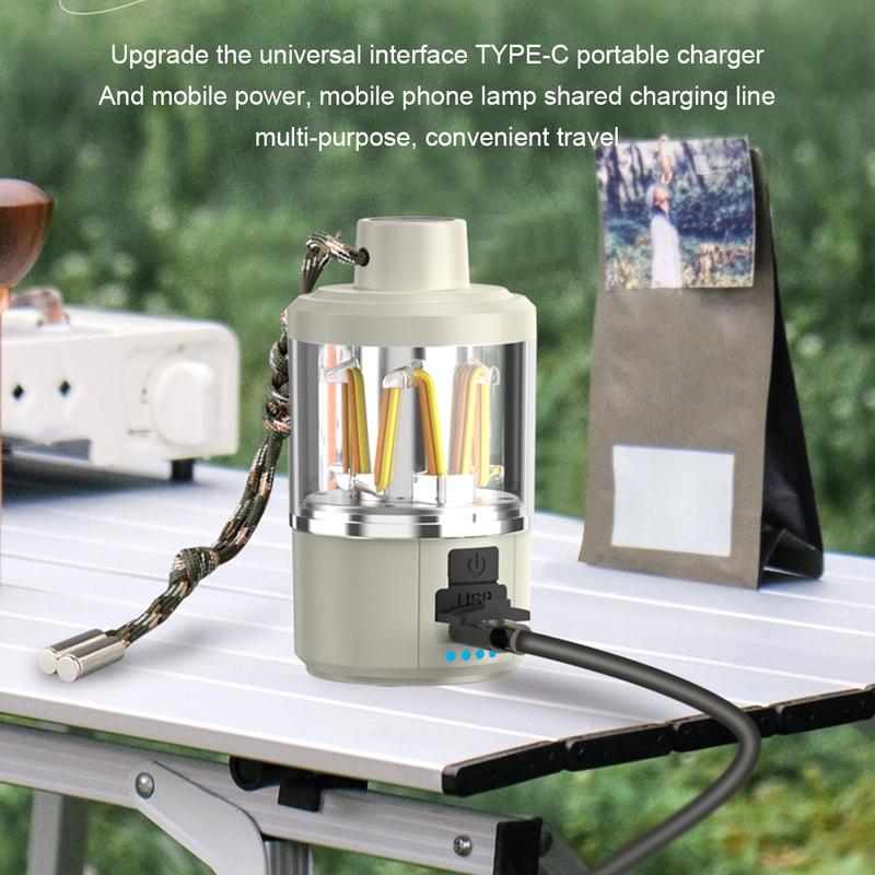 Outdoor Camping Light Multifunctional LED Floodlight Waterproof Lantern Rechargeable Portable Tent Light For Hiking Fishing