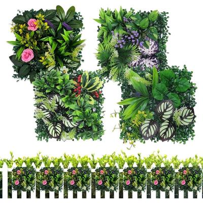 Искусственные стеновые панели - Искусственный забор для конфиденциальности, Декорация фона   Искусственная стена из растений для патио 9,84x9,84 дюйма   Набор из 4 штук