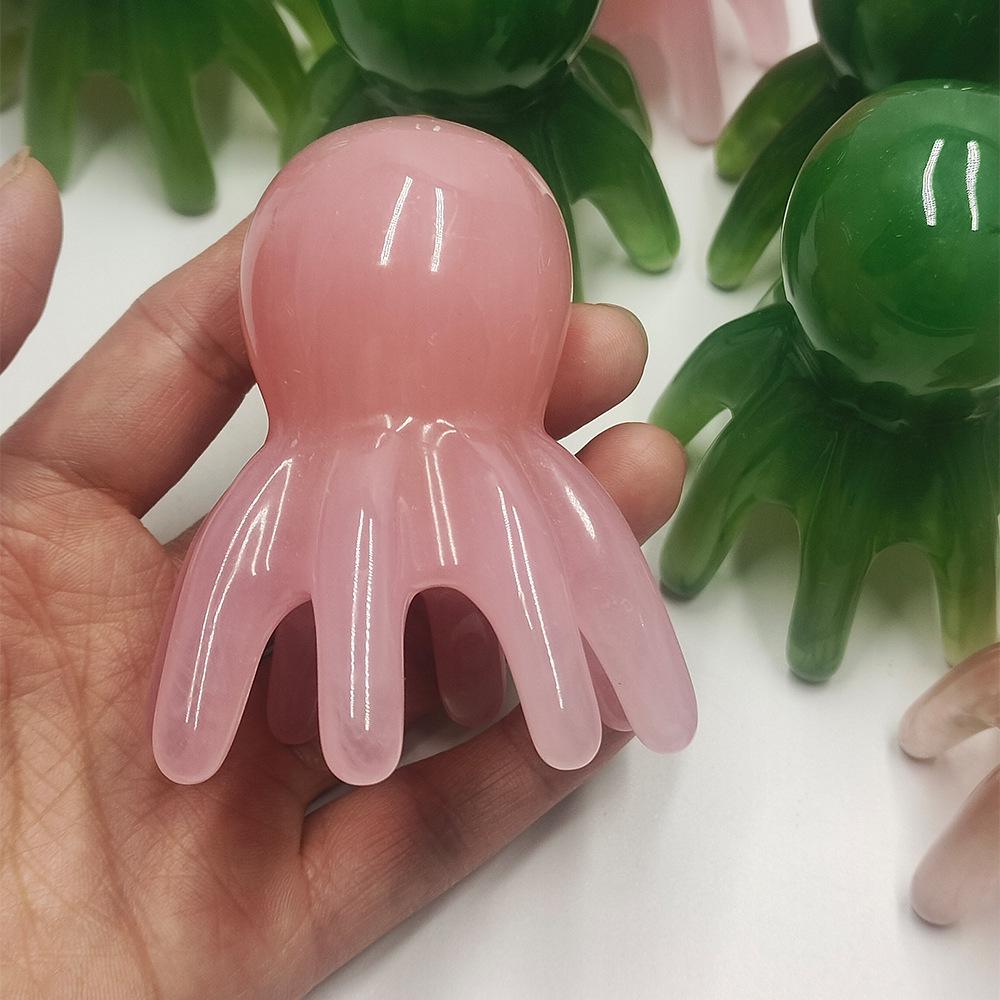 Resin Eight-Clawed Octopus Head and Neck Massager Comb