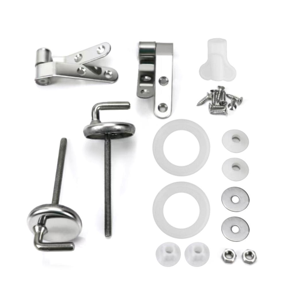 Toliet Hinges/Screws Toilet Lid Mounting Set Bathroom Hardware Repair Set Toilet Seat Attachment Simple Installation