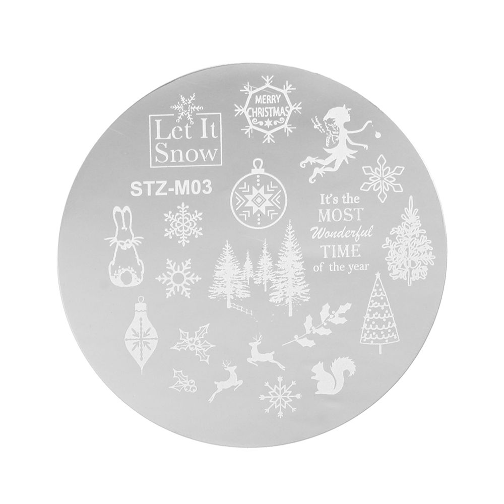 Manicure Santa Claus Christmas Nail Stamping Plates Nail Stamp Polish Templates Stencils Molds