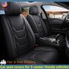 Черный 5-местный полный комплект для Honda Кожаные чехлы на передние и задние сиденья автомобиля 3D Дизайн с полным охватом Противоскользящий чехол на сиденье автомобиля
