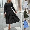 Autumn and Winter Dresses Elegant High Waist Long Sleeve Midi Skirt for Women