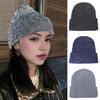Women Knitted Hat Reflective At Night High Elasticity Folded Brim Dome Hip Hop Street