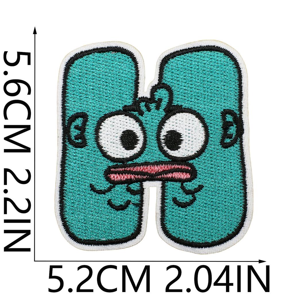 Animated Kitten Embroidery Cloth Sticker, Clothes Bag Decoration, Puppy Letter Computer Embroidery Label, English Letter Patch Sticker