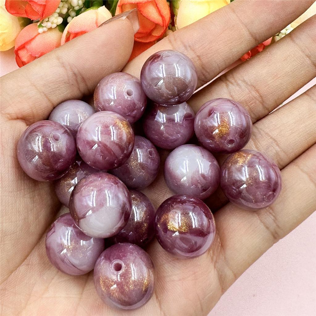 Высококачественные круглые 20 шт. материалы из бисера для изготовления браслетов и сережек акриловые ювелирные изделия глазурованный золотой порошок DIY ювелирные аксессуары свободные бусины 16 мм