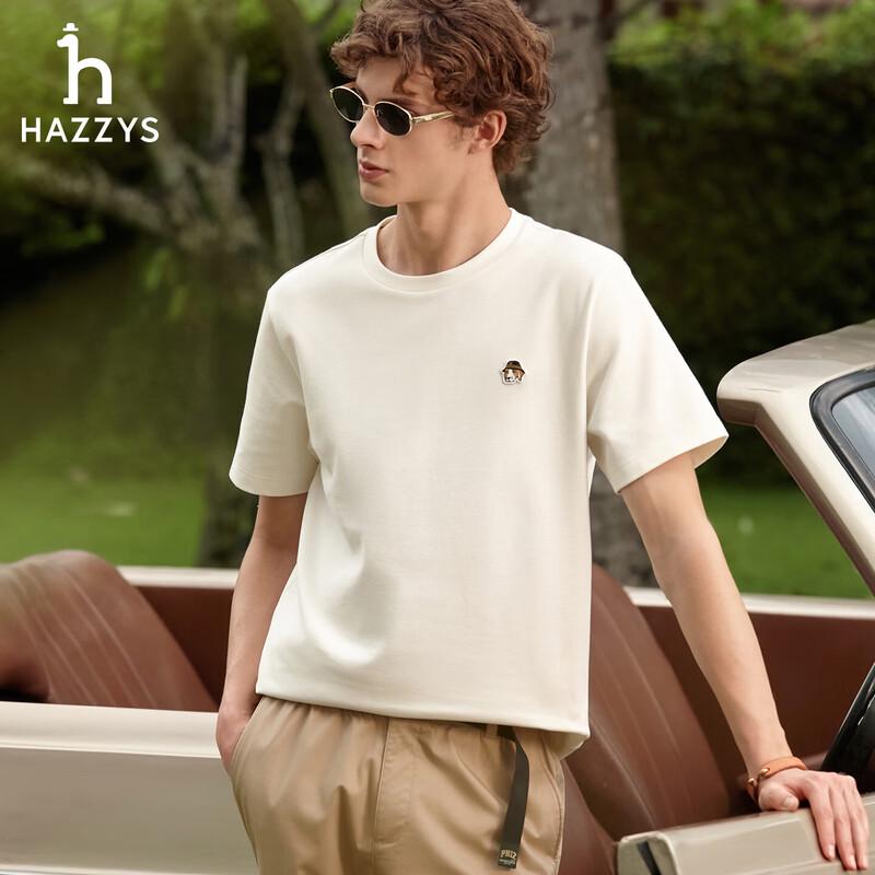 Мужская вафельная футболка HAZZYS с круглым вырезом и коротким рукавом