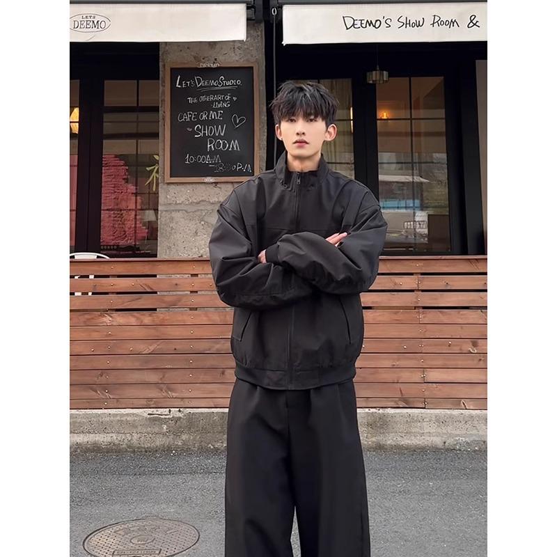 Men's Cleanfit Three-Proof Flight Jacket, Stand-Up Collar, Spring/Autumn Baseball Windbreaker