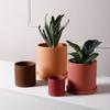 Nordic Ceramic Flower Pot with Bamboo Tray