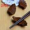 2Pcs/lot Cute Japanese Wooden Chopsticks Rest Spoon Fork Knife Holder Stand Rack Decor