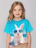 Одежда для девочек Милые животные 3D-печать Повседневные футболки с круглым вырезом и короткими рукавами с принтами Животные Детская одежда 2-10 лет для любителей животных
