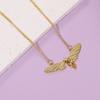 Jardme 2PCS Couple's Winged Pendant Necklace For Women Retro Punk Style Metal Gold Silver Color Necklace Jewelry Gift