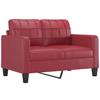Vidaxl 2-Osobowa Sofa, Winna Czerwień, 120 Cm, Sztuczna Skóra