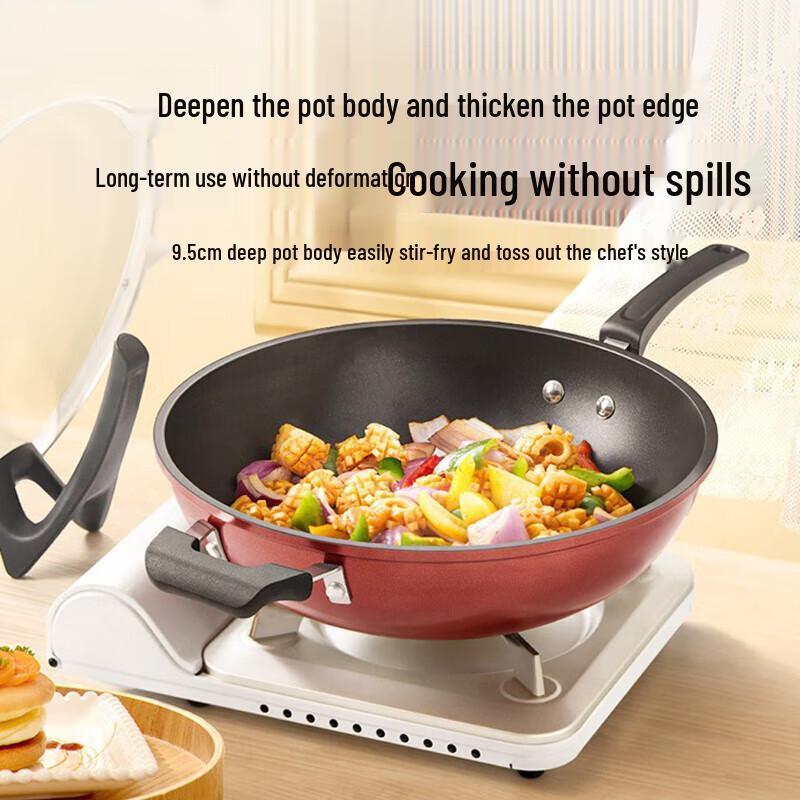 Midea 32cm Non-stick Wok with Standable Lid