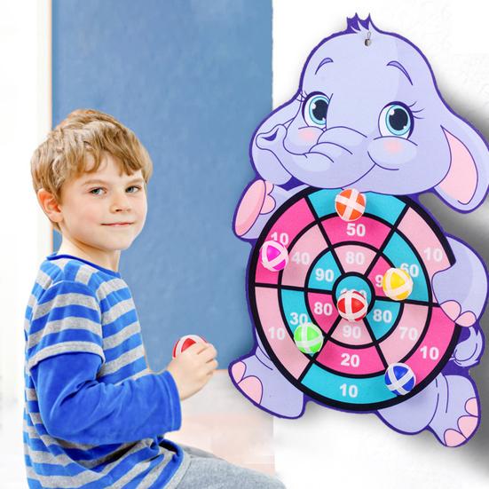 Animal Dart Board for Kids Safe Sticky Ball Indoor Outdoor Fun Coordination Concentration Game Family Party Toy Gift