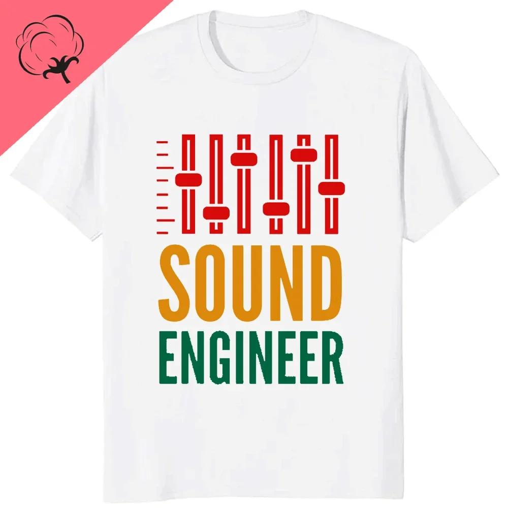 Vintage VU Meter Sound Engineer Analog Electronic O-Neck Cotton T Shirt Men Audio Engineer Recording Studio Funny Tshits Men Top