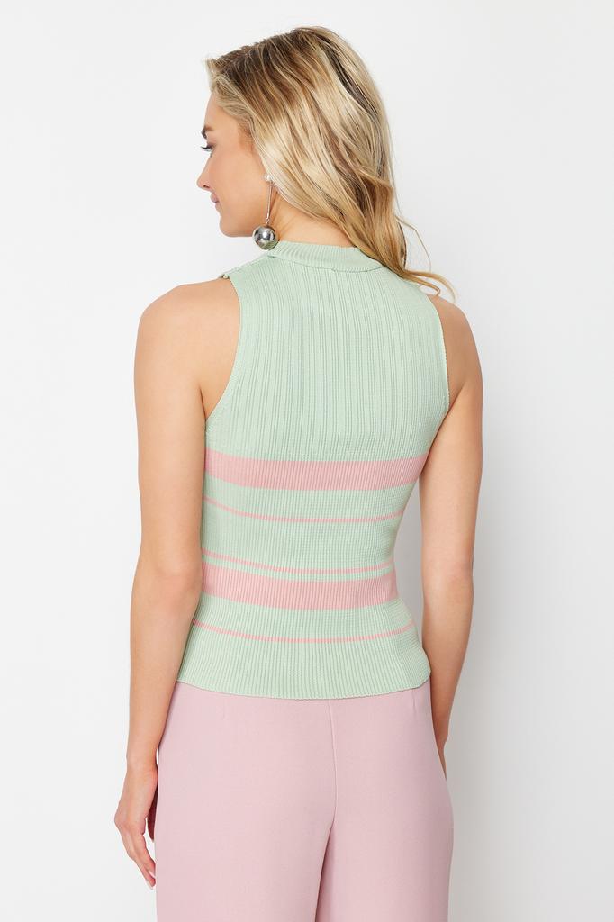 Women's Fashion New Blouse Mint Crew Neck Knitwear Knitwear Blouse