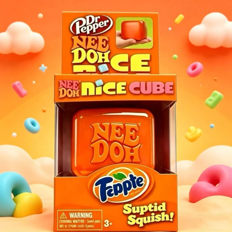 Schylling Needoh Nice Cube Мячик-антистресс Игрушка-сквиш Dr Pepper Sprite Медленно восстанавливающийся Мягкая сенсорная игрушка-фиджет для снятия тревоги