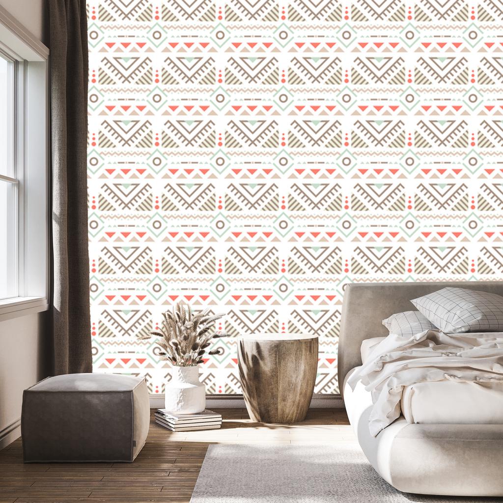 Wallpaper Ethnic Pattern Beige and Cream 50x1000