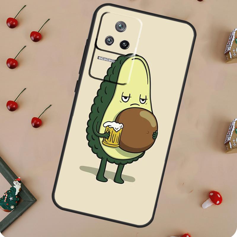Cute Avocado Fruits Case For Xiaomi 14 13 11T 12T 13T Pro 12 Lite POCO X6 X3 X4 X5 M6 Pro M5s F3 F5 Pro Cover