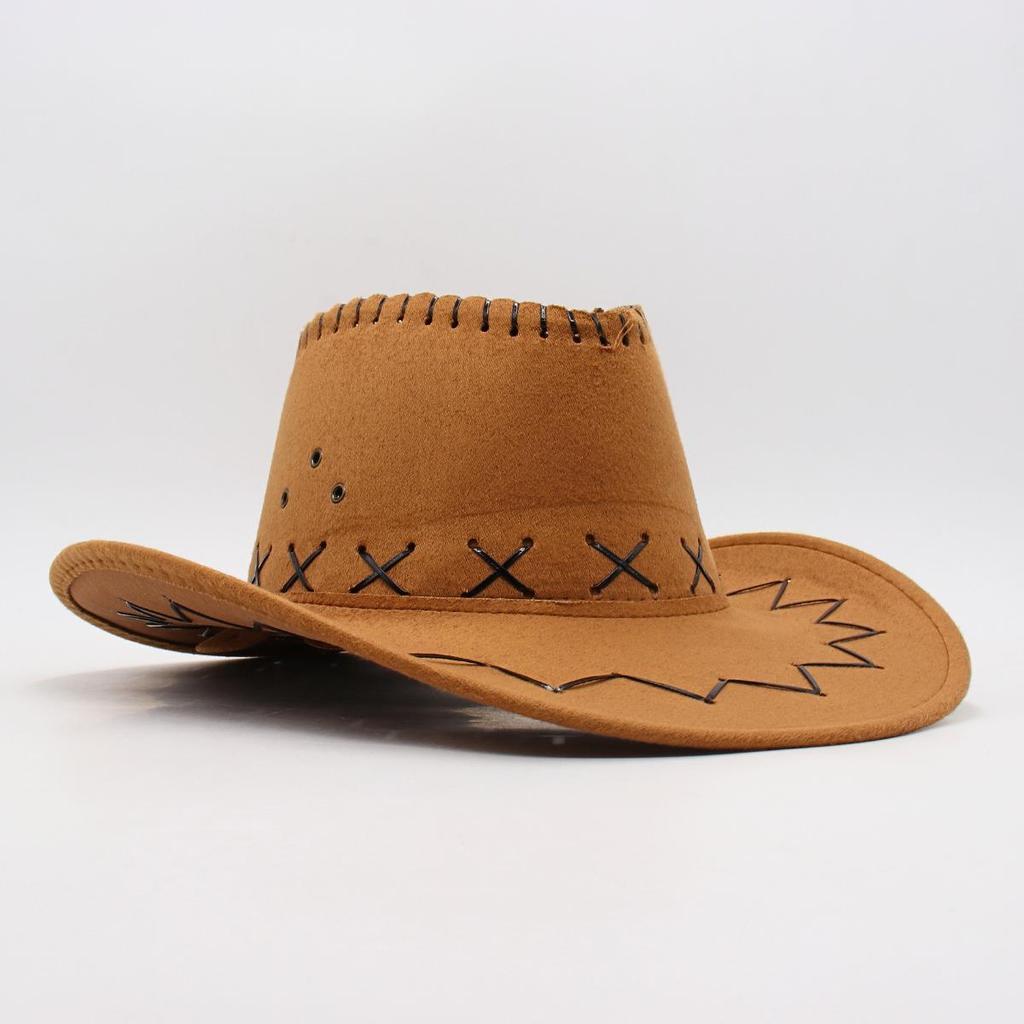Ковбойская шляпа замшевая корейская версия шляпы от солнца для мужчин и женщин, пляжная шляпа для отдыха на траве, шляпа для верховой езды