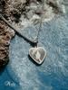 Silver Plated Mother Baby Steel Heart Necklace